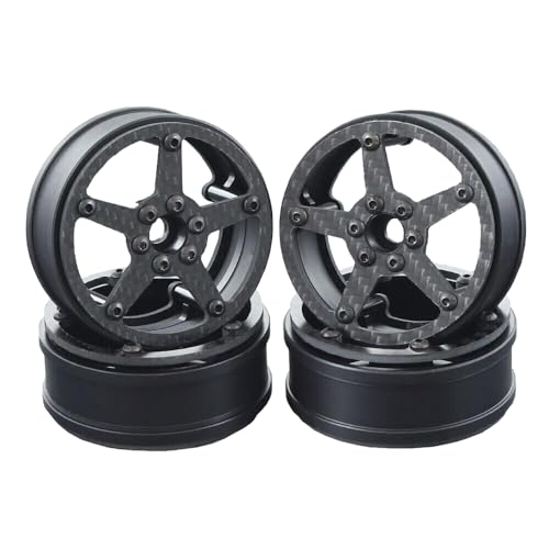 AOLTNRC 2.2 Carbon Fiber Wheels Rim for 1/10 RC Crawler LCG Cheater Rigs Capra SCX10 Pro GSPEED V4 TRX4 Element Enduro Upgrades Accessories (4pcs A)