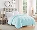 Dorm Room Essentials College Bedding Comforter 1 Piece Full Size Solid Color Duvet Insert for College Students Boys and Girls, Full, Light Blue Aqua