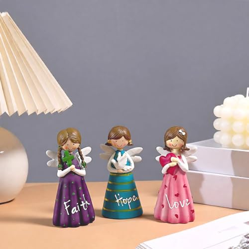 Angel Figurines Set of 3 Decorative Resin Angels