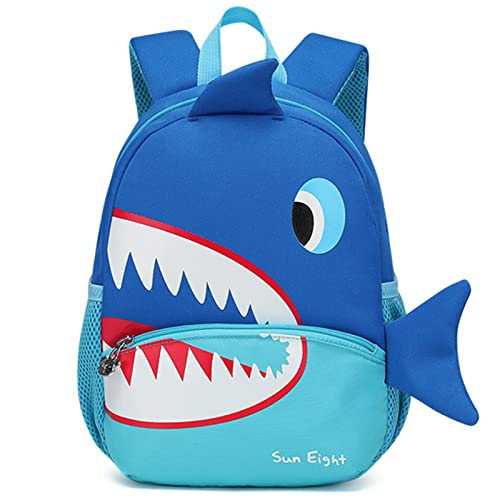 SALWINGS Kleinkind-Rucksack für Vorschule, Kindergarten, Jungen, Mädchen, süße Cartoon-Kinderrucksäcke, Schultasche im Alter von 2-5 Jahren, Haifisch Cover