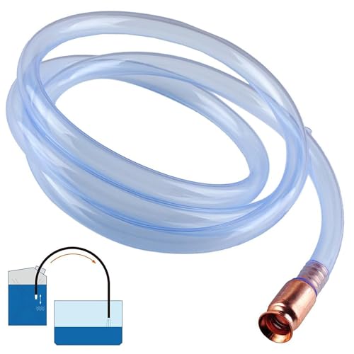 OMPA Sifone Automatica - Tubo Pompa Sifone 1.8M - Auto Priming Tubo di Pompaggio, Pompe Travaso Carburante, Benzina, Gasolio, Acqua (Trasparente)