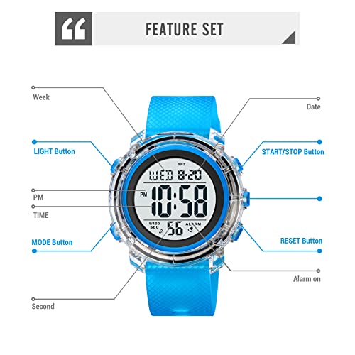 Gosasa LSK1720 Outdoor Sport Women Watches Fashion Ladies Casual Watch Calendar Week Display Alarm 5Bar Waterproof Pu Strap Led Digital Watch thumb #8