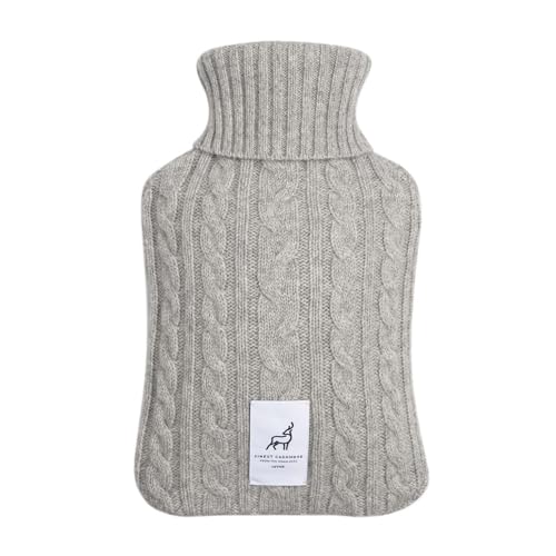 Öko 100% Kaschmir Wärmflasche gestrickt Bauchflasche Zopfmuster