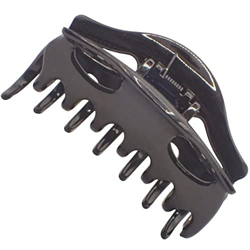 Topkids Accessories 9cm Black or Brown Tort Hair Claw Clip, Detailed Hair Claw for Women & Girls, Thick Hair Claw - Image 3