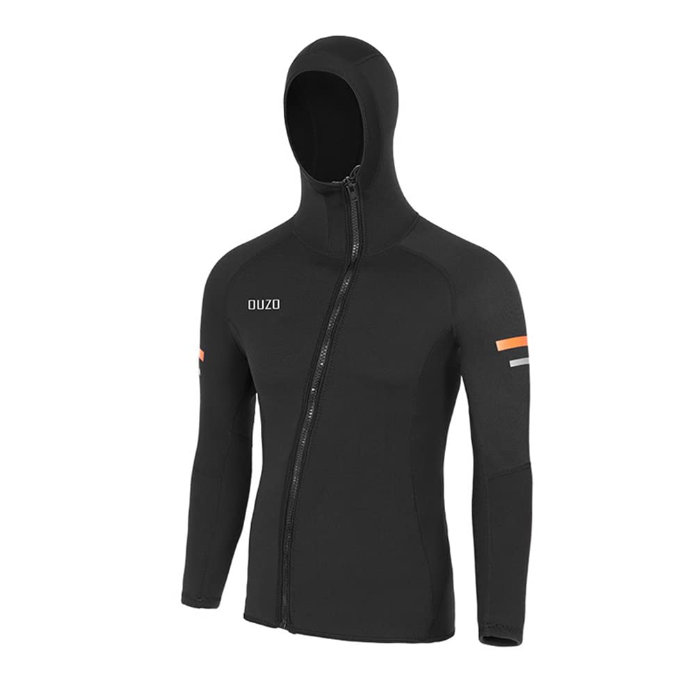 Homme 1.5MM Combinaison Veste À Capuche Protection Solaire Néoprène Combinaison De Plongée Haut Snorkeling Surf Stretch Manches Longues Confortable Maillots De Bain