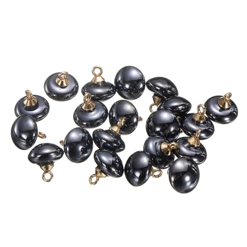 HARFINGTON 20pcs 16L Round Black Faux Pearl Buttons 10mm 3/8" Gold Metal Shank Sewing Buttons Replacement DIY Small Button for Sewing Clothing Bridal Wedding Dress DIY Crafts by HARFINGTON - Used condition - US$7.47