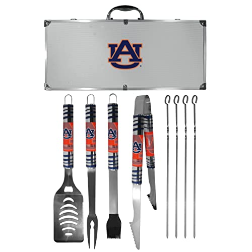 NCAA Siskiyou Sports Fan Shop Auburn Tigers Steel Tailgater BBQ Set w/Case 8 piece Gray