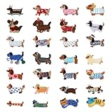 【Design adorable】Le stickers tissu thermocollant principal met en scène un teckel de dessin animé dans diverses poses mignonnes, comme en train de courir ou de jouer. Le écussons thermocollants motif teckel se distingue par ses lignes nettes et en relief, ses couleurs vives et riches, et ses détails raffinés, idéal pour embellir vos vêtements et ajouter une touche personnelle unique à vos accessoires du quotidien.