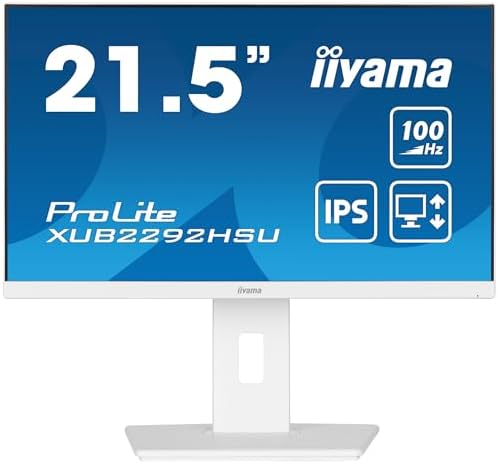iiyama XUB2292HSU-W6 21,5" Blanco Panel IPS, 1920x1080100Hz, 15cm...