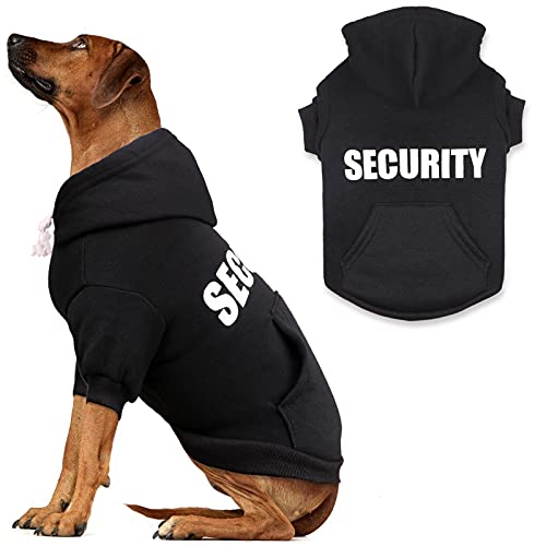 Dog Hoodie Security Dog Sweater Soft Brushed Fleece Dog Clothes Dog Hoodie Sweatshirt with Pocket Dog Sweaters for Large Dogs(XL)