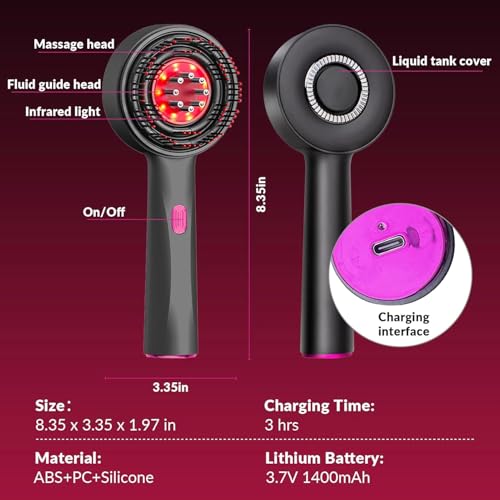Image of Premium Head Scalp Electric Massager Comb | Scalp Massaging Brush with 3 In 1 Hair Oil Applicator | IPX7 Waterproof,Portable Deep Massager For Hair & Head Relaxation at Home | Shiatsu Massage for Hair Growth /Stress Relax (Black)