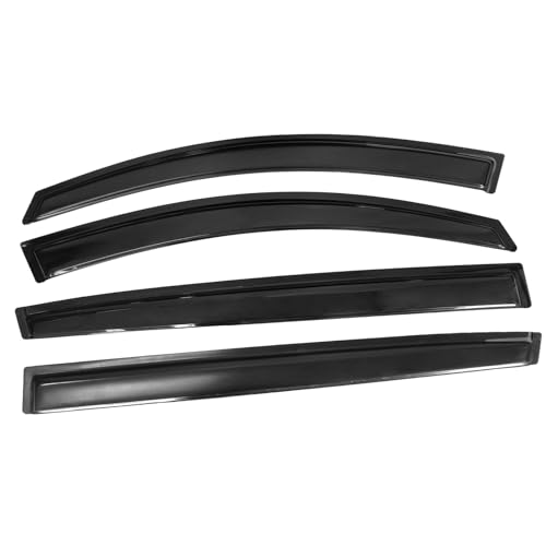 Window Visor Compatible with 2011-2016 Kia Sportage, Acrylic Unpainted Black Sun Rain Shade Guard Wind Vent Air Deflector by IKON MOTORSPORTS, 2012 2013 2014 2015