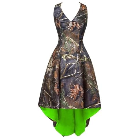 LEJY Women's Camo Prom Dress Homecoming Dresses Halter Bridesmaid High Low Beaded Prom Dresses Green 12 Cover