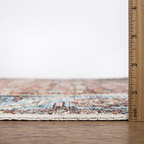 Bloom Rugs Washable Non-Slip 7 Ft Runner - Orange/Blue Traditional Persian Runner For Entryway, Hallway, Bathroom, And Kitchen - Exact Size: 2.5' X 7' #TOP6