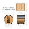 Backyard Discovery Paxton Outdoor Barrel Sauna 2-4 Person, 9kW Wi-Fi Electric Heater, Cedar Wood, Tempered Glass Door, Outdoor Home Sauna Kit