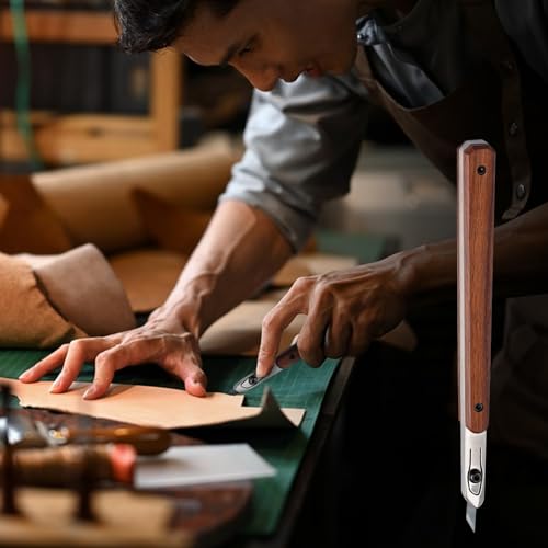 Yuqutum Percision Leather Knife, Pointed Leather Cutting Knife Wooden Handle with Protective Case, for Cutting, Skiving & Artistic Project by Yuqutum - Image 6