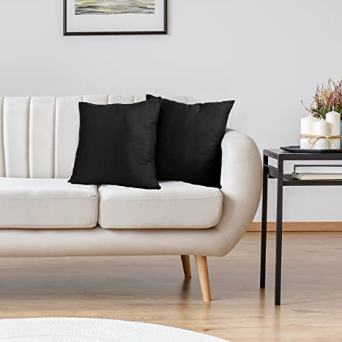 Image of Utopia Bedding Throw Pillows Insert (Pack of 2, Black) - 20 x 20 Inches Bed and Couch Pillows - Indoor Decorative Pillows