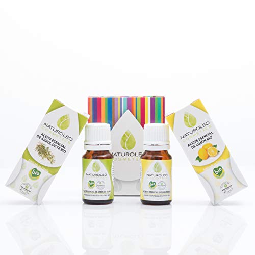 Naturoleo Cosmetics - Aceite Esencial de Árbol de Té BIO + Aceite Esencial de Limón BIO - 100% Puro Ecológico Certificado - 20 ml - 2 x 10 ml Cover