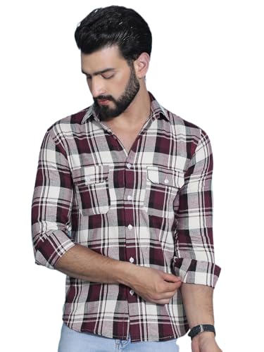 Image of Indian Needle Men's Checkered Regular Fit Shirts