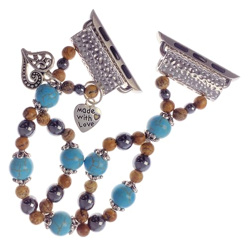 Beaded Band for Apple Watch | Handmade | Customizable | Stretch Band for Apple Watch | Accessories for Apple Watch | Stretch Band for iWatch | Watch Band Strap | Stretch Band | X-Pattern | MLJ 522