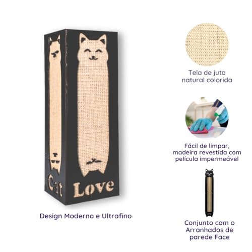Arranhador protetor canto sofá cama box 2un gatos mdf luxo (PRETO)