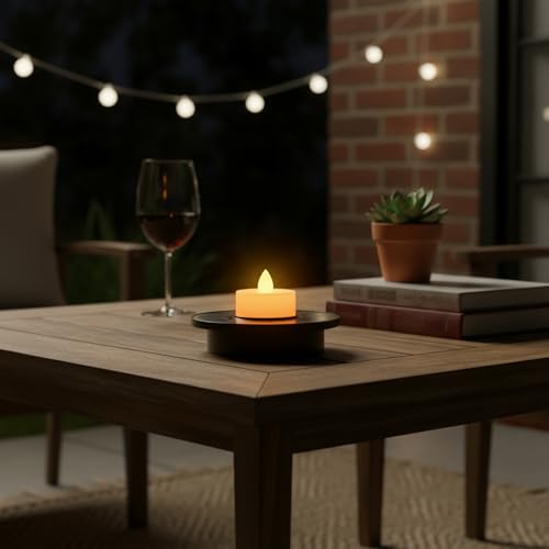 Bougies chauffe-plat solaires idéales pour illuminer une table de balcon en été