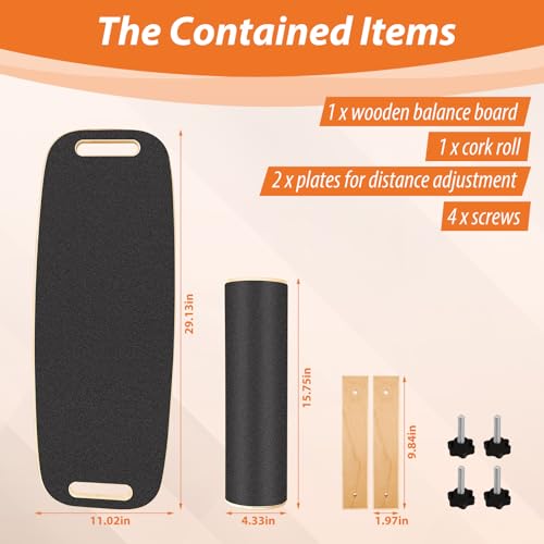 Balance Board for Adults | Wobble Board with Adjustable Stoppers - 3 Different Distance Options | Wooden Balance Boards for Improve Balance, Surf Trainer & Physical Therapy by JILTWO - Image 3