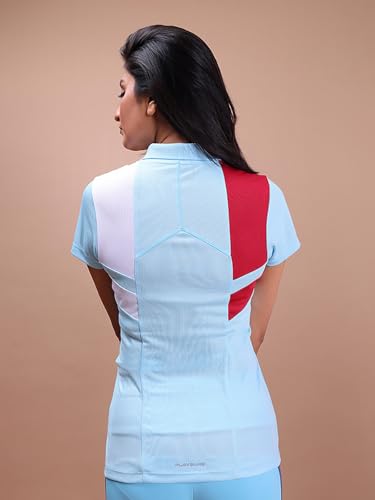 Image of Rupa Colors Womens PLAYSURE Dry FIT Activewear Polo T-Shirt | 100% Polyester Fabric | Stretchable | Reflective Logo | Trendy Design | Regular Fit
