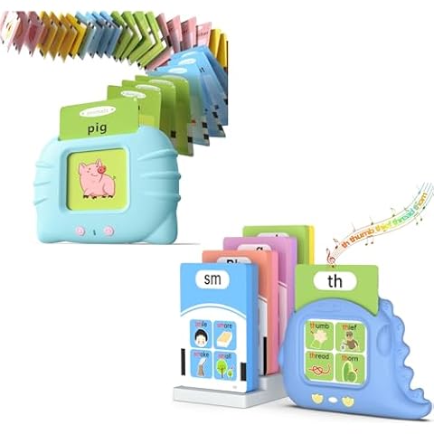 Phonics Talking Flash Cards for Toddlers 2-8, Digraphs CVC Blends Long Vowel Sounds Spelling Reading, Autism Toys, Montessori Toys with 252 Words, Preschool Kindergarten Language Learning Toys Cover