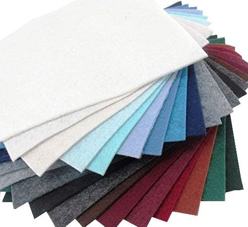 21 Felt Sheets - 12X12 inch Winter Colors Collection - Made in USA - Merino Wool Blend Felt