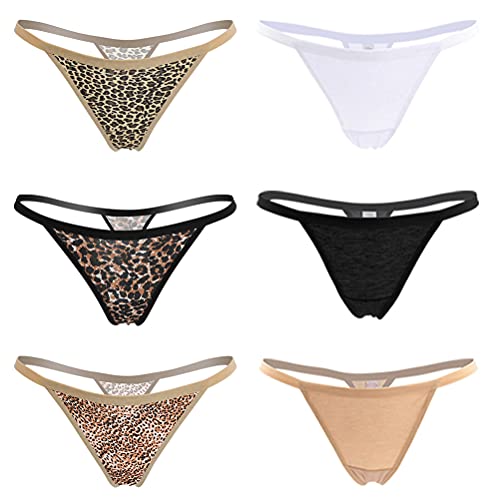Closecret Women’s Panties Cotton Thongs Pack of 6pcs G-String