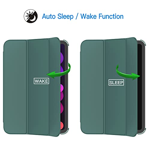 Image of JETech Cover Case for iPad mini (A17 Pro, 2024 Model, 7th Generation) / mini 6 (2021 Model, 6th Generation), Slim Stand Hard Back Shell Smart Cover with Auto Wake /Sleep (Misty Blue)