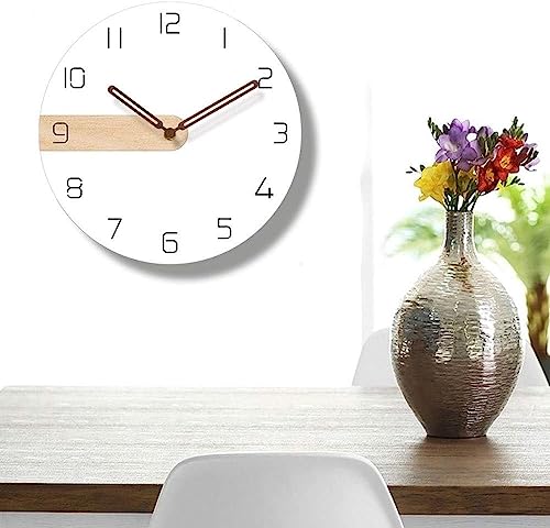 Horloge murale blanche lisible XJBTBA stéréo d30cm sans tic-tac - 2
