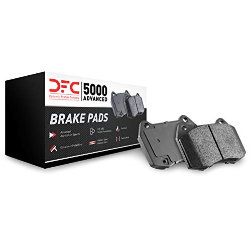 Dynamic Friction Company Front Brake Rotors-Drilled and Slotted-Black with 5000 Advanced Brake Pads includes Hardware 8512-59058