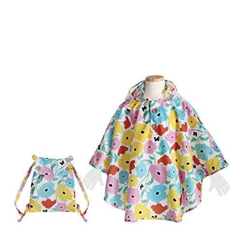 小川 キッズレインポンチョ 子供 90cm クッカヒッポ ガーデン 反射テープ付 カバさん型 リュックタイプ収納袋付 83164