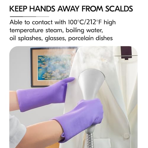 Vgo... Heavy Duty Cleaning Gloves Lined Nylon, Household Gloves Reuseable in TPE Latex Free - Image 4