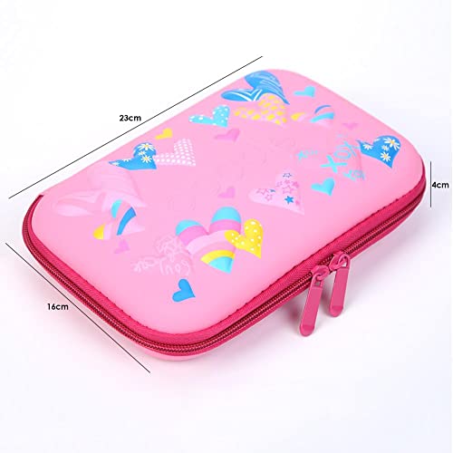 AIZHIYI Caixa de lápis de EVA 3D Love Pattern para crianças de grande capacidade (rosa)