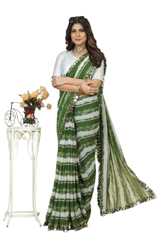 Unique Georgette Saree with Sequence and Aari Work for Women And Girls by Shobhtesh Enterprise