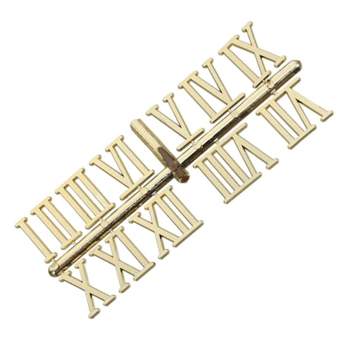 Zerodeko Kit de Accesorios para Reloj Números Romanos Dorados Números Electrochapados de 23 CM para Manecillas Piezas de Repuesto para Relojes de Pared Bricolaje y Reparación de