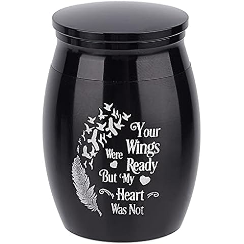 CREATCABIN Mini Metal Pet Urn for Ashes Cover