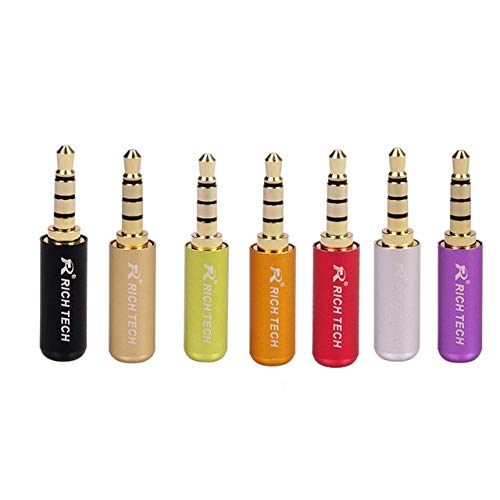 Davitu 100pcs/lot Mini Jack 3.5mm 4 Poles Male Plug Aluminum Shell Stereo 4 Pin 3.5mm Plug Wire Connector Heaphone Plug Earphone Jack - (Color: Mixed Colors)