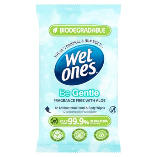 Wet Ones Be Gentle Antibacterial Hand & Body Wipes 12 Wipes