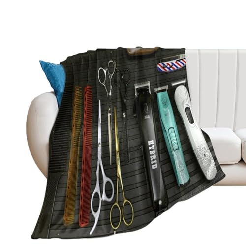 Hairdressing Barber Shop Tools Haircut (24) Pattern Flannel Flannel Blanket