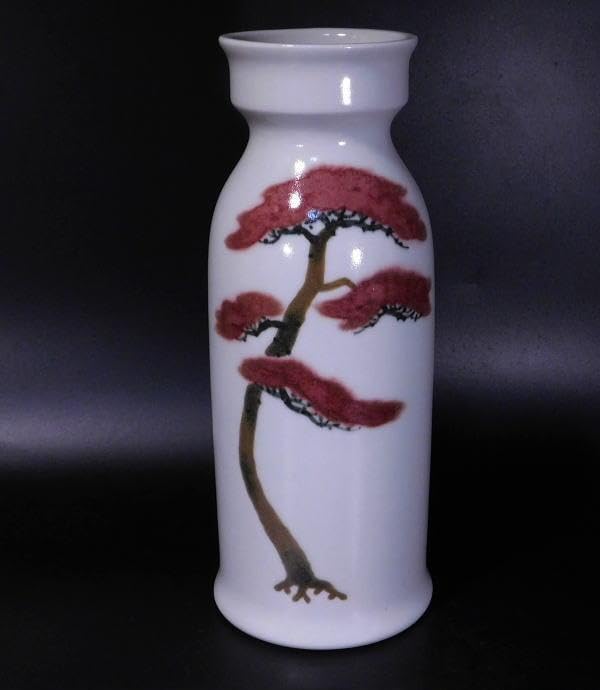 【茶道具　河合　誓徳造　釉裏紅　瑞松瓶（共箱・共布）／花瓶・花入】 茶道具 河合 誓徳造 釉裏紅 瑞松瓶（共箱 共布）花瓶 花入 2025年