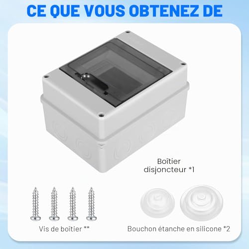 Kezidhp Coffret Électrique Étanche IP65, 5 Modules DIN – vue 5