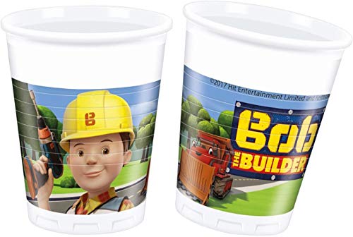 Price comparison product image 8 Cups with Bob the Builder Design for Children's Birthday Parties or Theme Parties Construction Workers Party Cups Party Tableware Children Birthday Construction Site