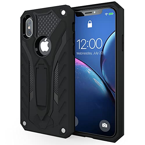 Kitoo Designed For Iphone Xs Max Case With Kickstand, Military Grade 12Ft. Drop Tested - Black #TOP3
