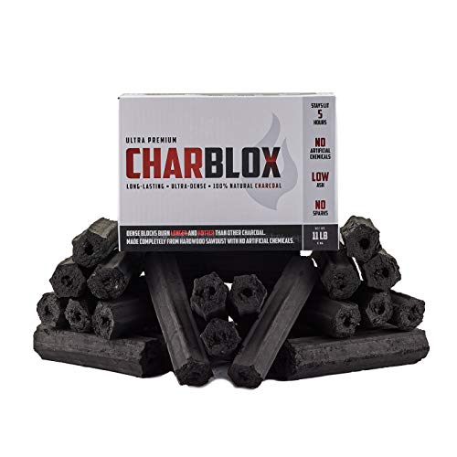 CHARBLOX Ultra Premium Grilling Charcoal Logs - 100% Natural, Lasts 5 Hours, Eco-Friendly, for Grilling/BBQ/Smoker/Big Green Egg/Kamado/Ceramic Grill/Weber/Yakitori, Binchotan Alternative (11LB)