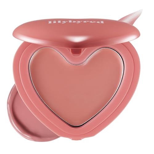 lilybyred Luv Beam Cheek Balm | Heart-Shaped Korean Cream Blush, Semi-Matte Finish, Long-Lasting, Blendable & Buildable, Soft Creamy Texture, Lightweight, Natural Flush, 0.12 oz. (02 Innocent Pink)