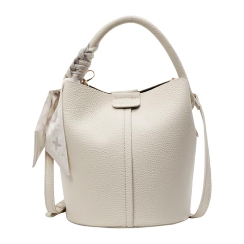 PU Leather Bucket Bag for Women with Inner Pocket Mini Shoulder Messenger Bag Top Handle Bag for Work & Daily Use
